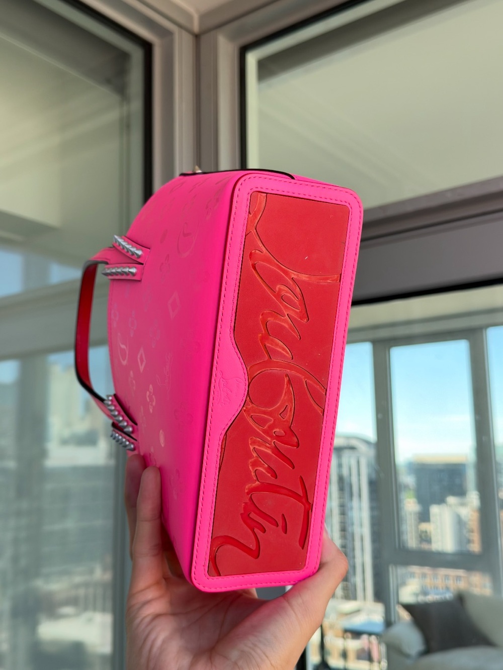 Originally $1550 🔥Christian Louboutin Cabata Pink Shoulder Bag Purse Tote - Picture 9 of 9